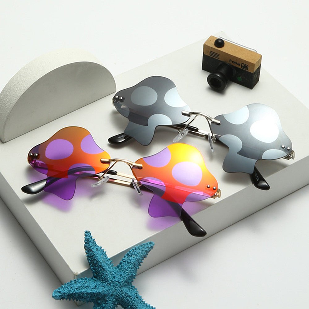 Mushroom Sunglasses Rimless Sunglasses - silverfoxgoods